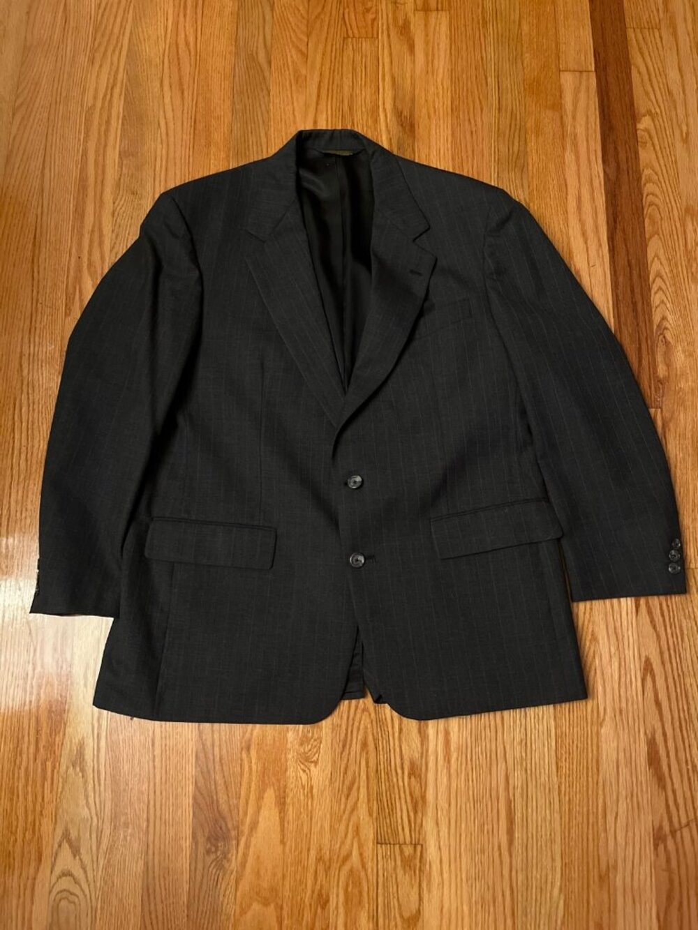 Brooks Brothers Signature Mens Charcoal Pinstripe Wool Suit 36R